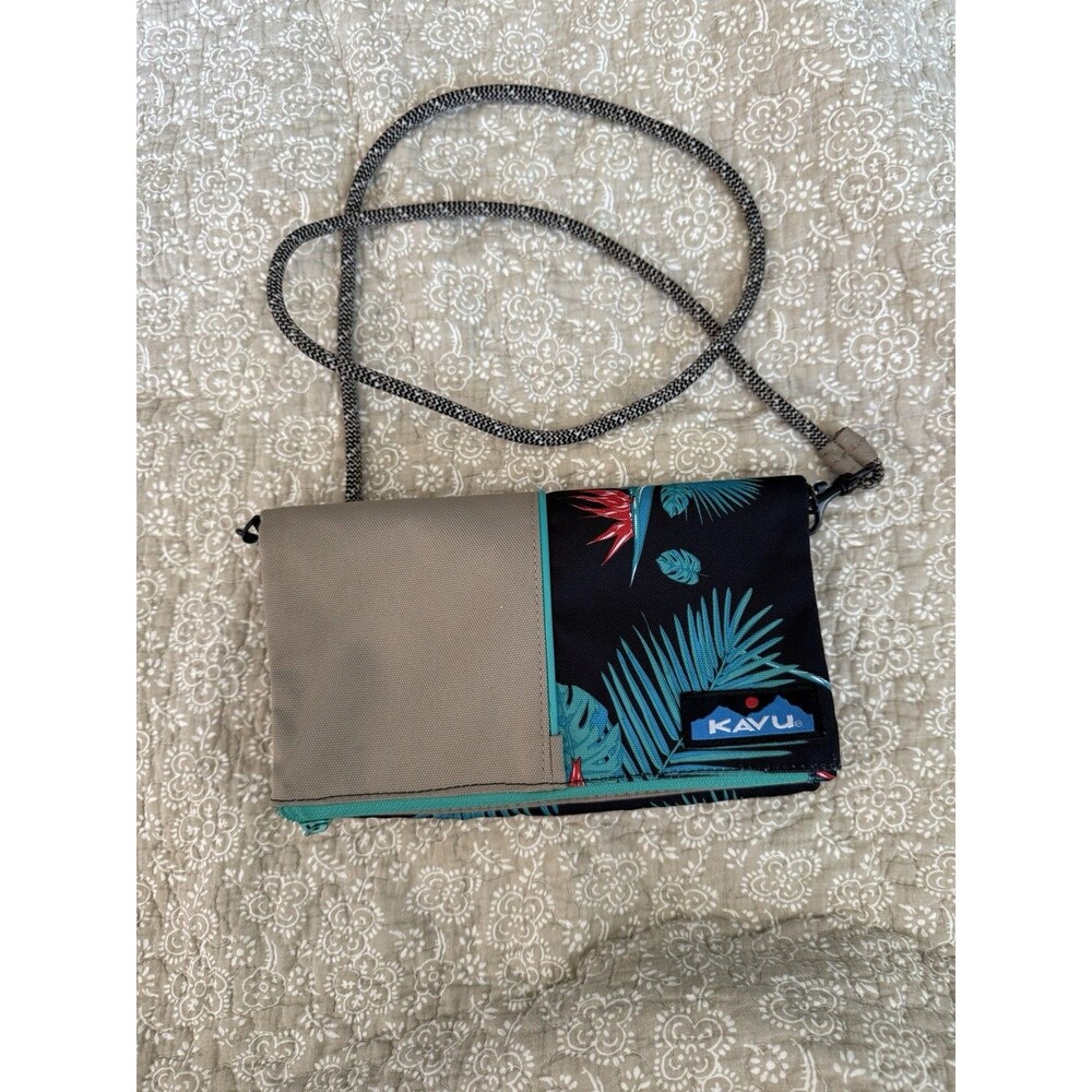 Kavu Foldover Rope Strap Shoulder Crossbody Bag Tropical